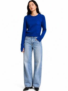 NWT! Marisfrolg Blue Wool And Cashmere Blend Sweater Size 38 Or US Small